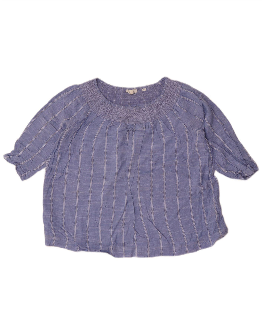 Top corto extragrande para mujer de Fat Face, manga 3/4, talla 40, talla pequeña, color azul a rayas