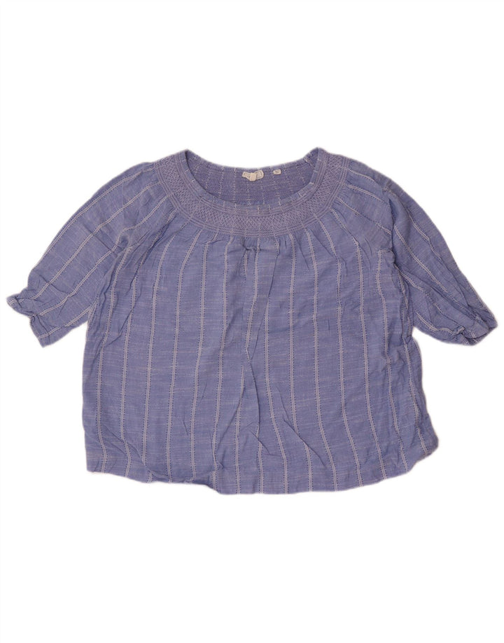 Top corto extragrande para mujer de Fat Face, manga 3/4, talla 40, talla pequeña, color azul a rayas