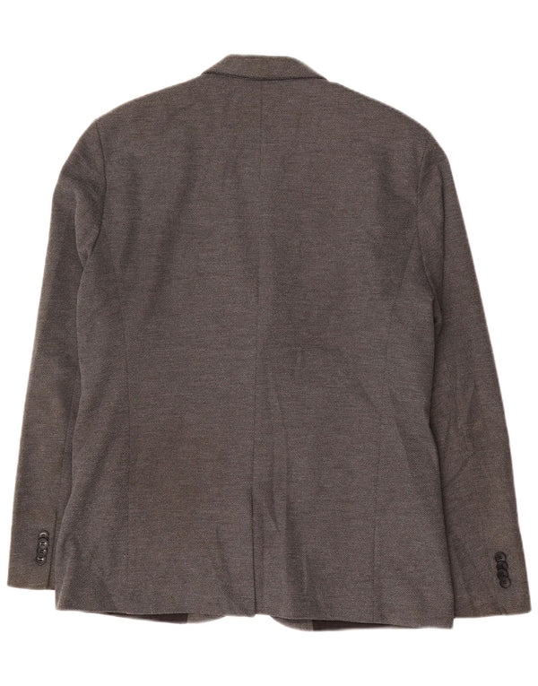Zara Chaqueta Blazer De 2 Botones Para Hombre UK 42 XL Poliéster Gris