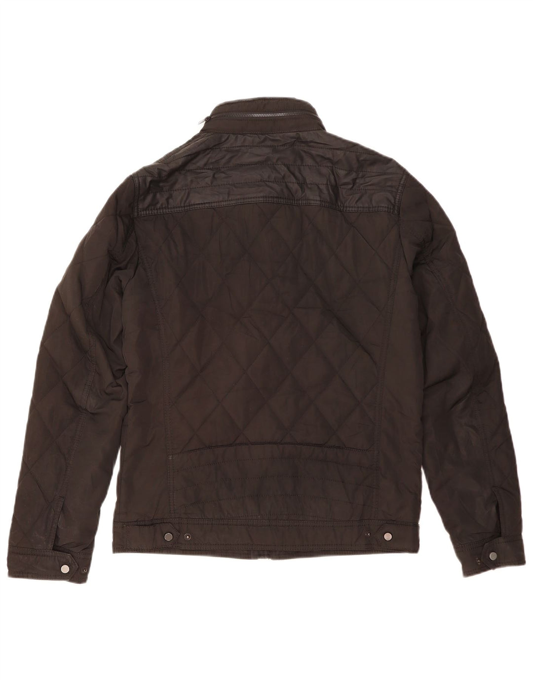 ZARA Hombre Chaqueta Acolchada Con Capucha UK 38 Medium Negro