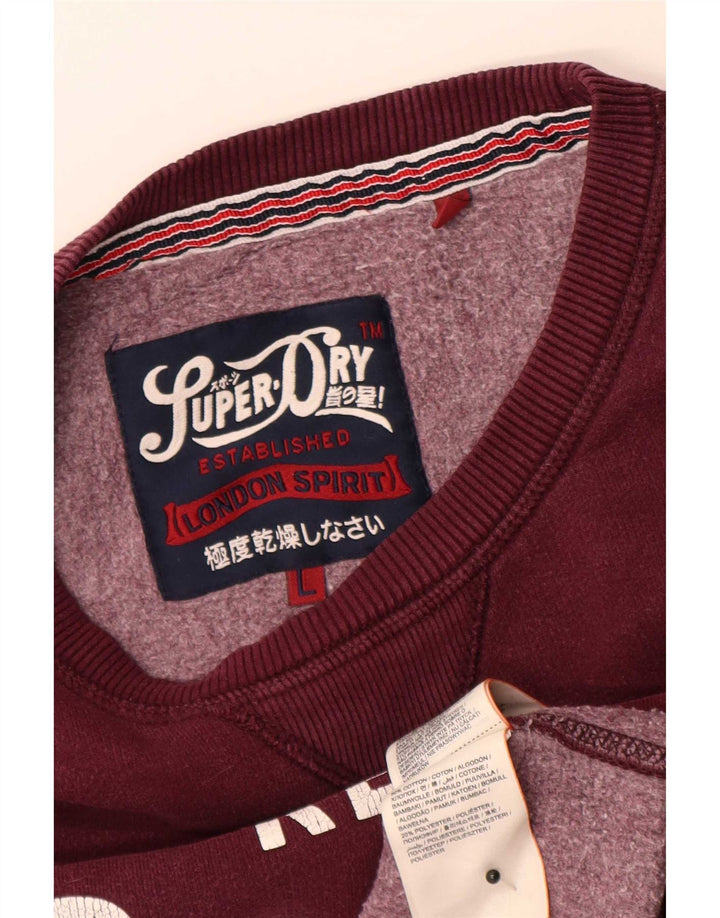 Superdry Sudadera con gráfico gráfico tipo jersey de algodón granate grande para hombre