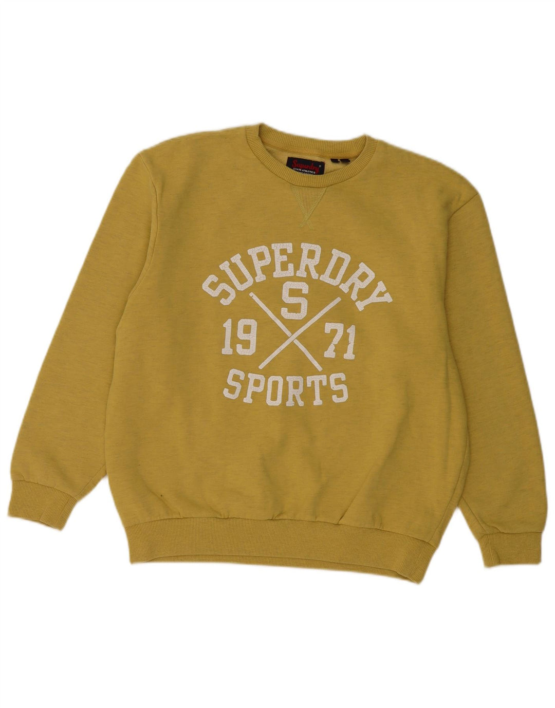 SUPERDRY Sudadera gráfica para mujer Jumper UK 12 Medio amarillo moteado