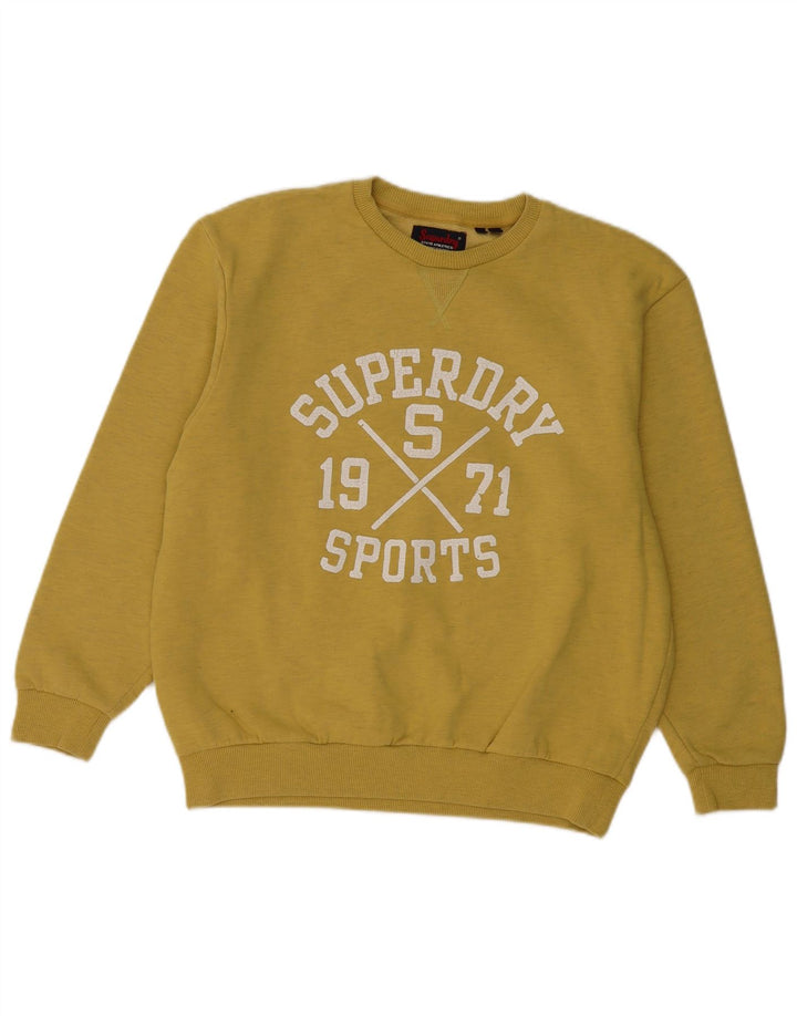 SUPERDRY Sudadera gráfica para mujer Jumper UK 12 Medio amarillo moteado