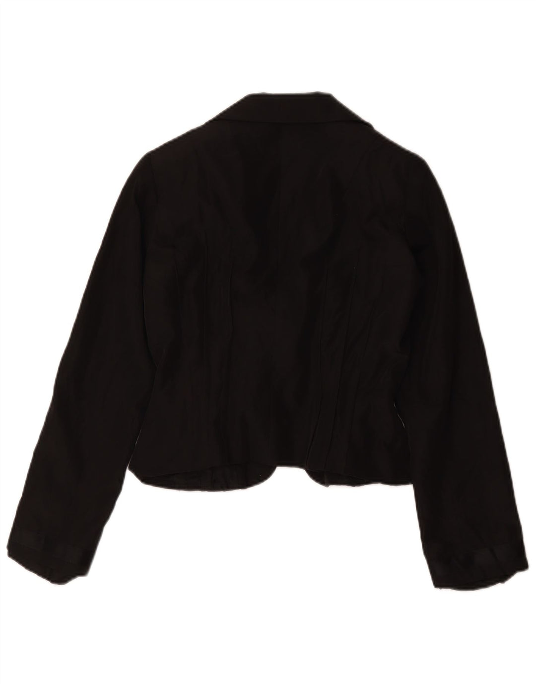 Vintage Mujer Crop 1 Botón Blazer Chaqueta IT 42 Acetato Negro Medio