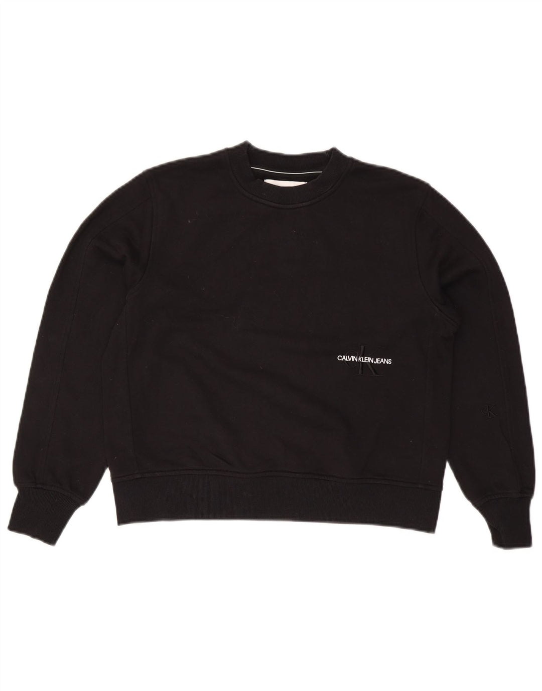 Calvin Klein Jeans - Sudadera extragrande para mujer, talla 10, color negro