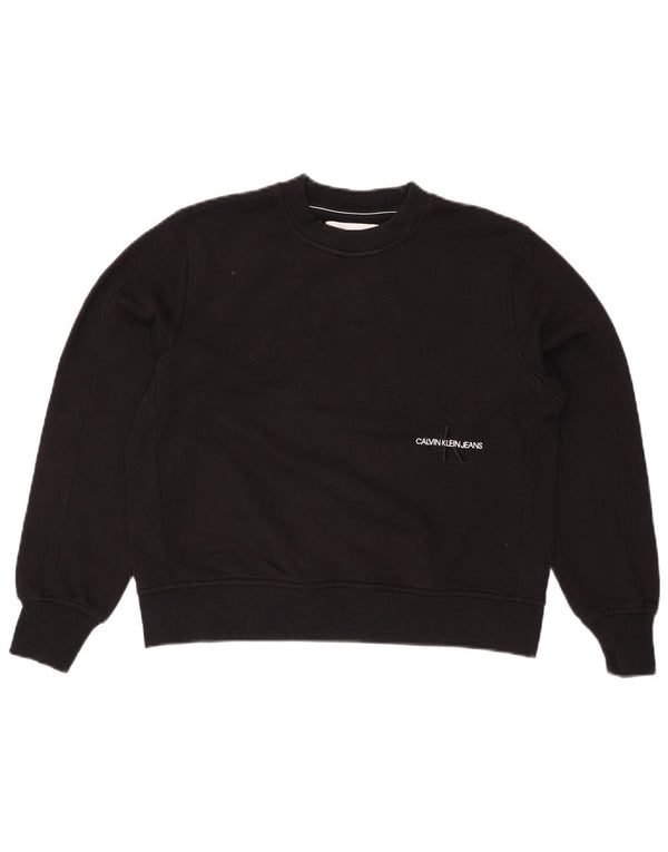 Calvin Klein Jeans - Sudadera extragrande para mujer, talla 10, color negro