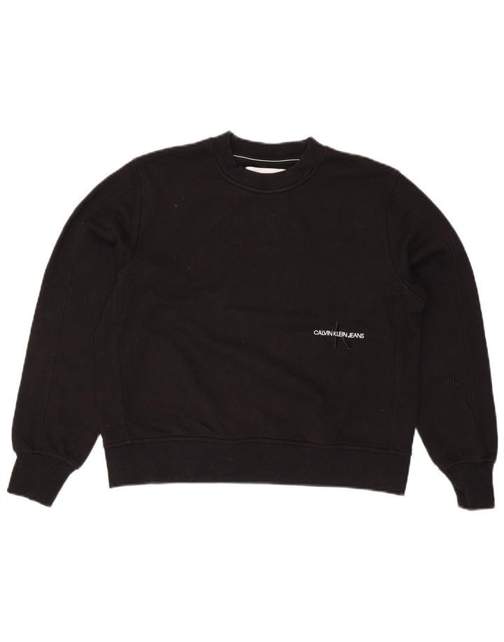Calvin Klein Jeans - Sudadera extragrande para mujer, talla 10, color negro