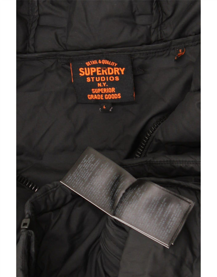 Superdry Chaqueta acolchada con capucha para hombre UK 40 Large Poliéster negro