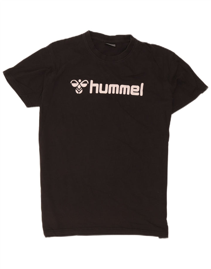 Hummel - Camiseta gráfica para hombre, talla grande, color negro