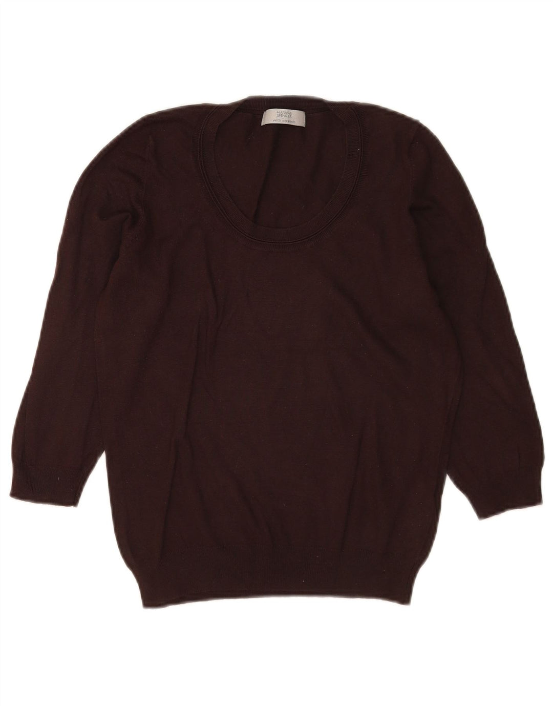 Marks & Spencer - Jersey para mujer con cuello barco, talla 40, color marrón medio