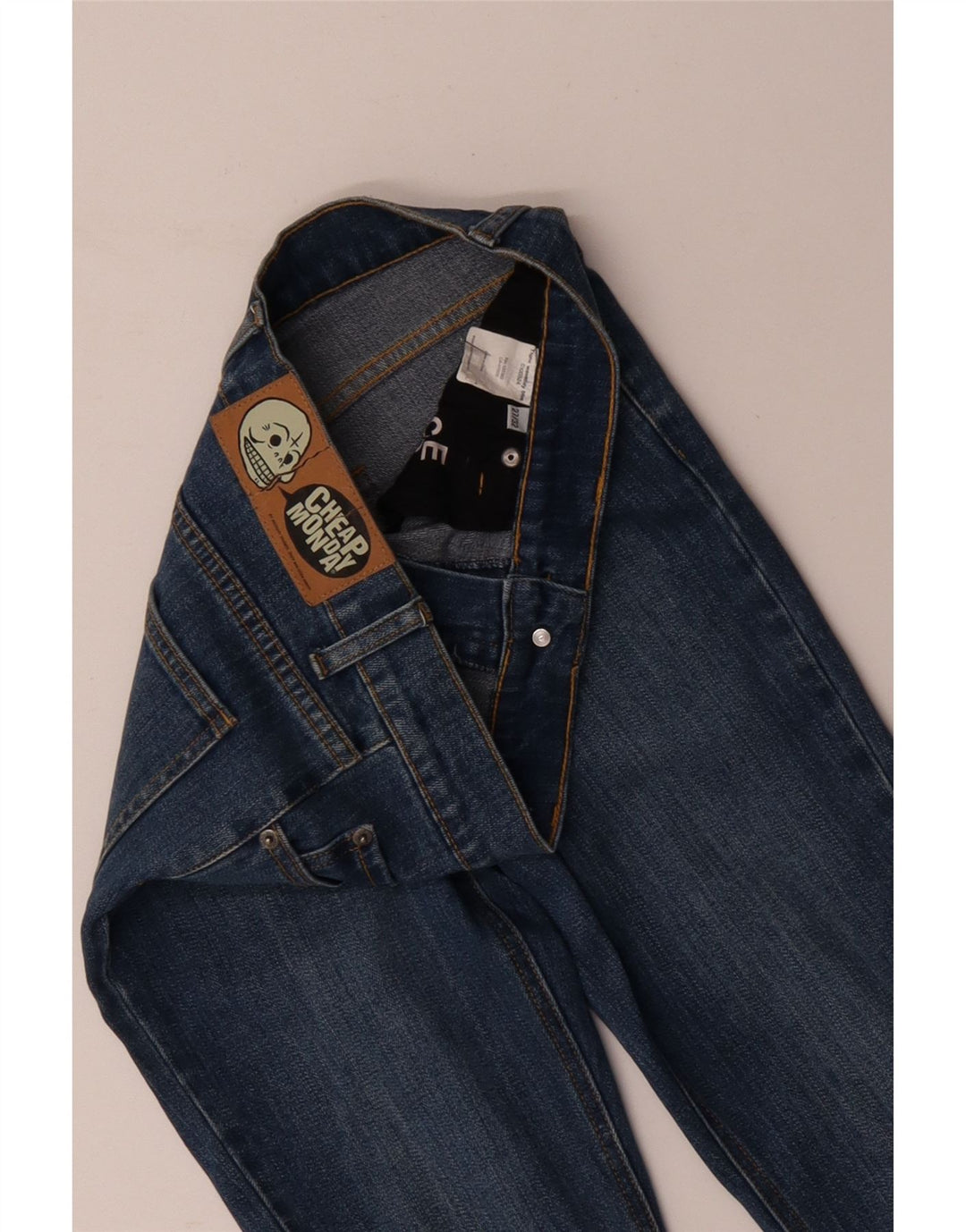 CHEAP MONDAY Vaqueros pitillo para mujer W27 L32 Algodón azul