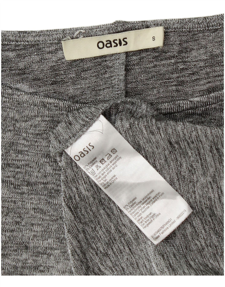 Oasis Camiseta extragrande para mujer UK 10 Small Gris Moteado Poliéster