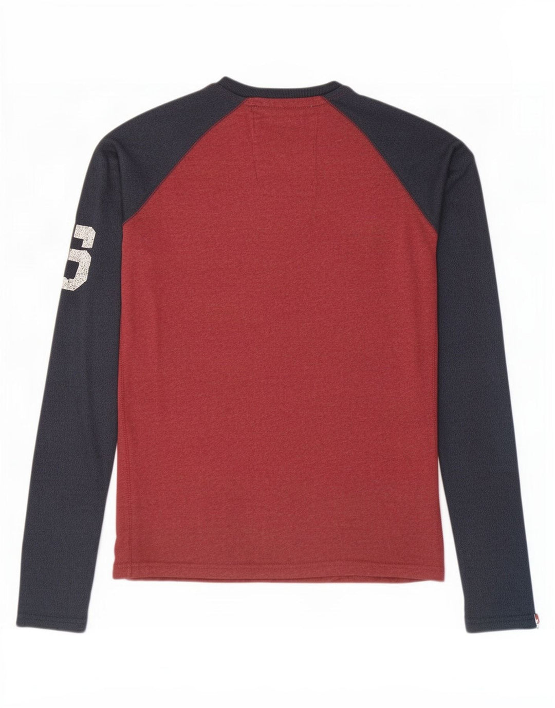 Superdry Hombre Top gráfico de manga larga de algodón color block en rojo medio