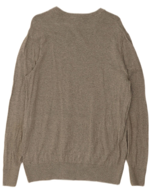 Jersey Con Cuello Barco De Hombre Gap De Algodón Moteado Gris Medio