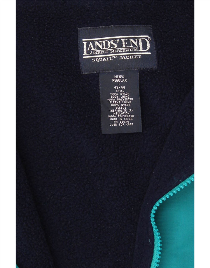 Lands End Chaqueta bomber acolchada para hombre Reino Unido 42/44 Poliéster azul grande