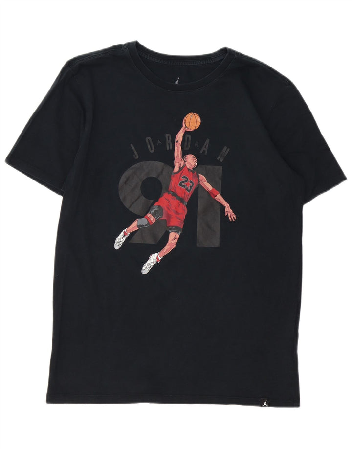 Jordan - Camiseta gráfica para hombre, parte superior de algodón azul marino mediano