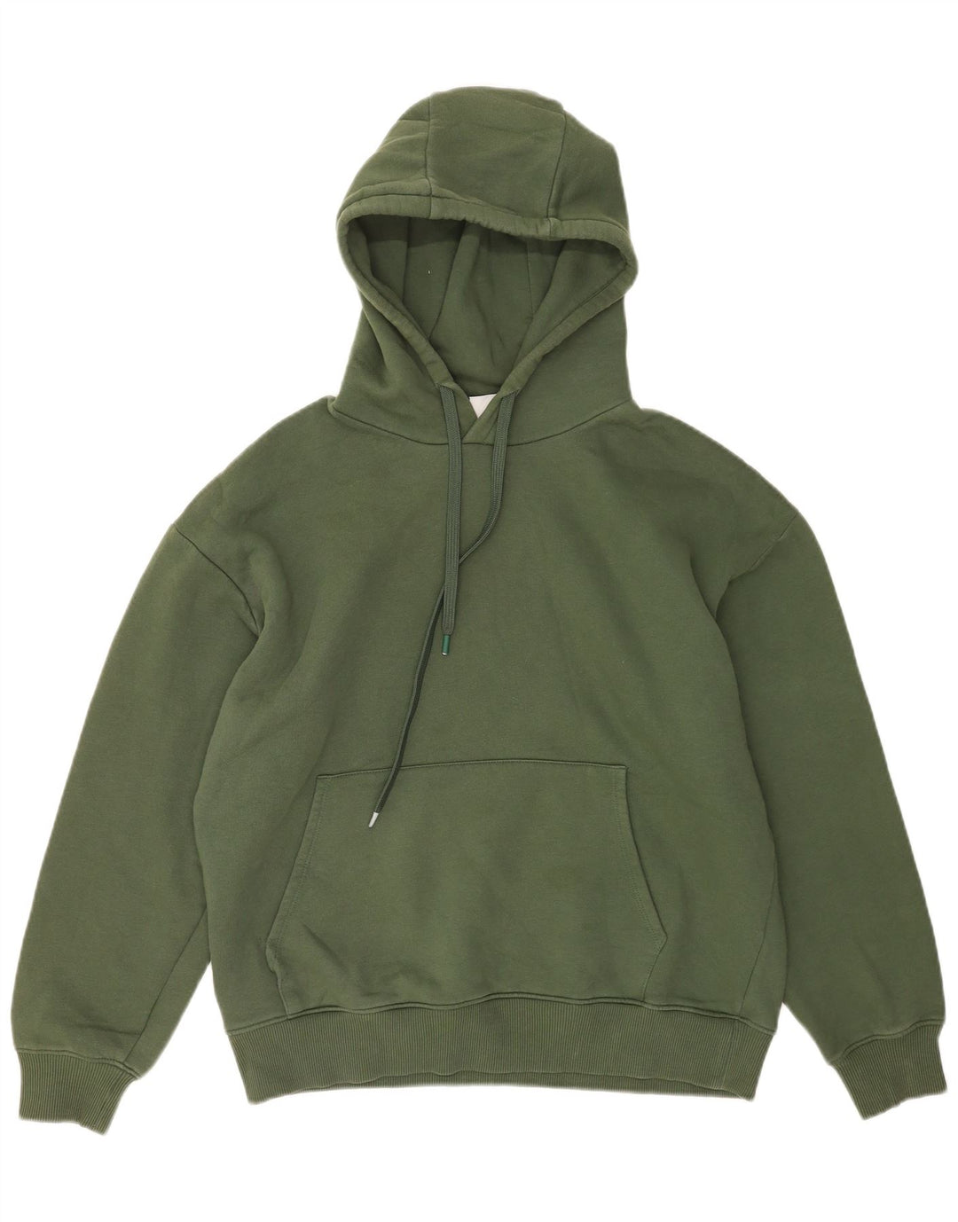 Zara Hombre Sudadera Con Capucha Jersey Grande Algodón Verde