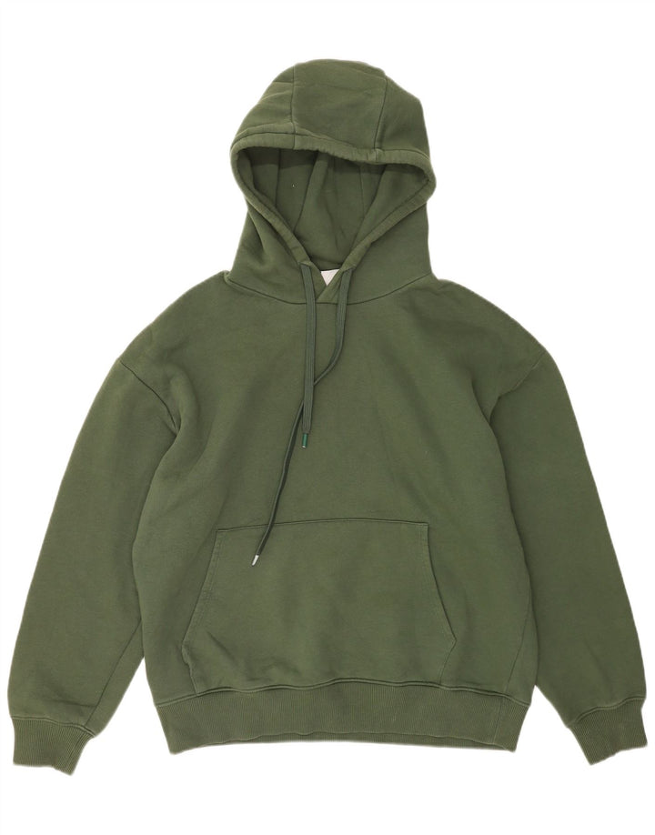 Zara Hombre Sudadera Con Capucha Jersey Grande Algodón Verde