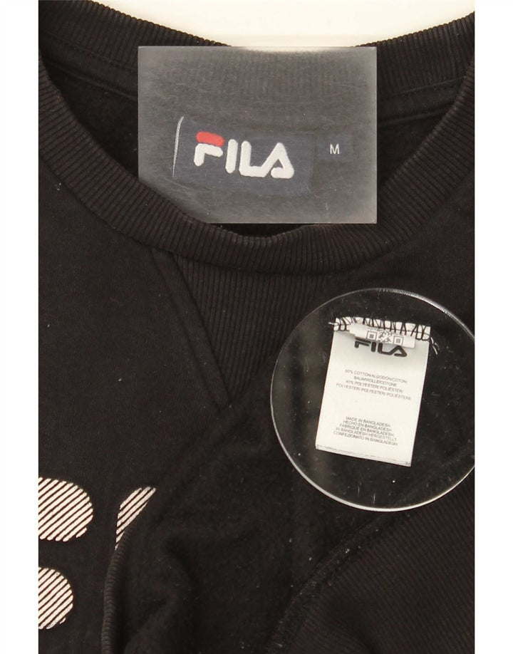 Fila Hombre Graphic Sudadera Jumper Medium Negro Algodón