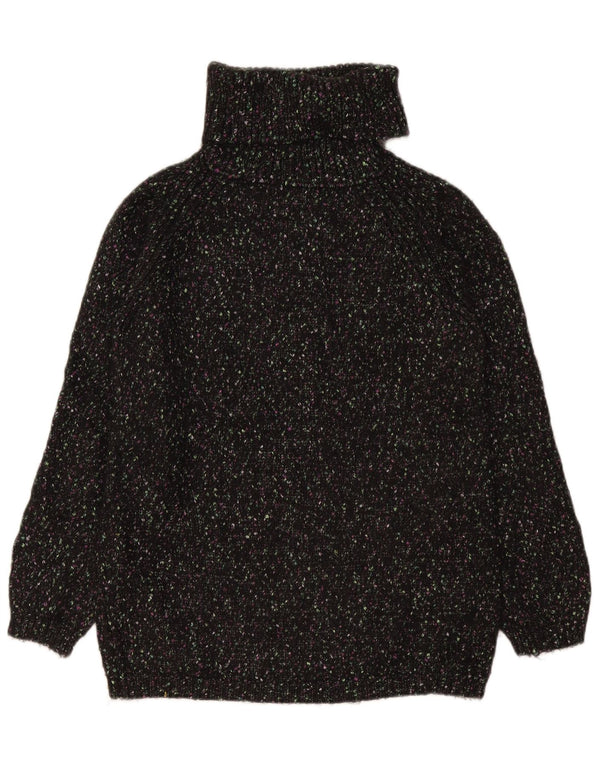 Marks & Spencer Suéter tipo jersey con cuello vuelto para mujer UK 10 Small Black Moteado