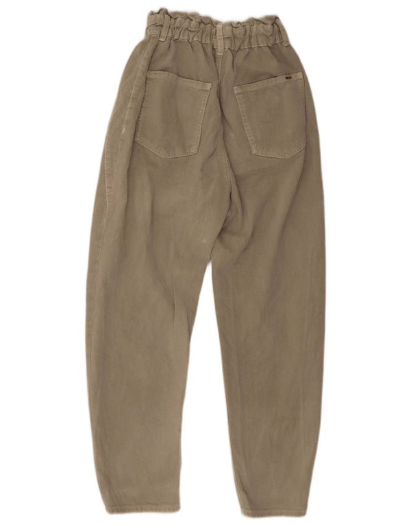 ZARA Mujer Pantalones Casuales Cónicos De Cintura Alta EU 36 XS W26 L26 Gris