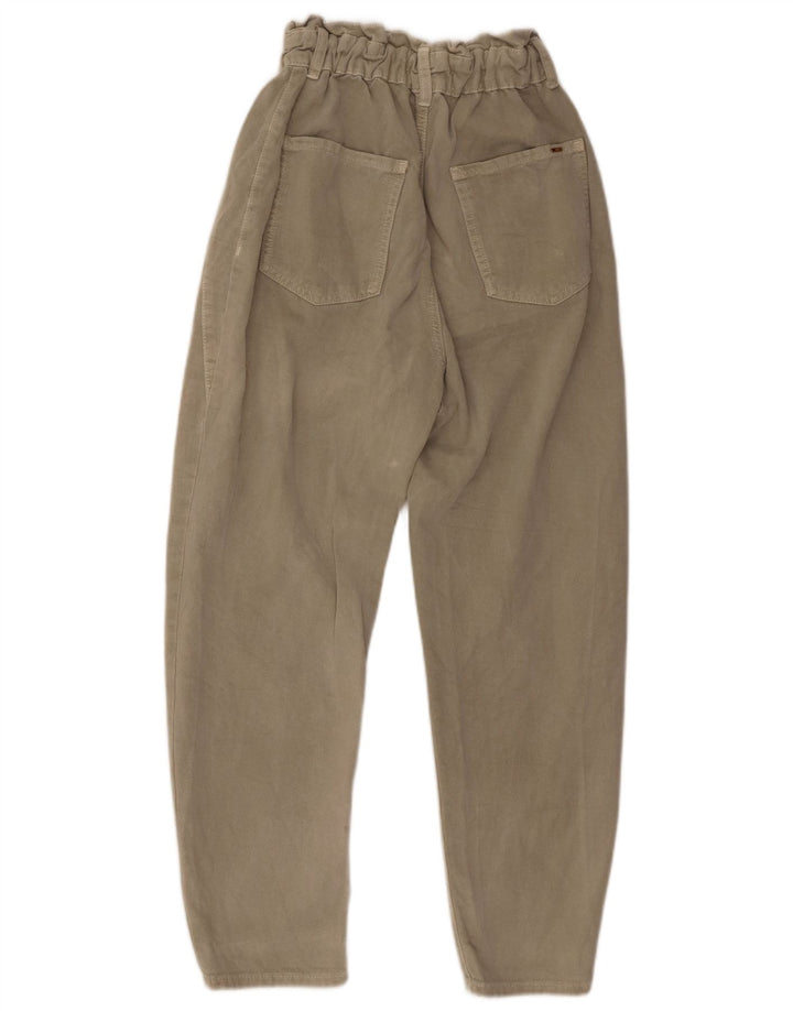 ZARA Mujer Pantalones Casuales Cónicos De Cintura Alta EU 36 XS W26 L26 Gris