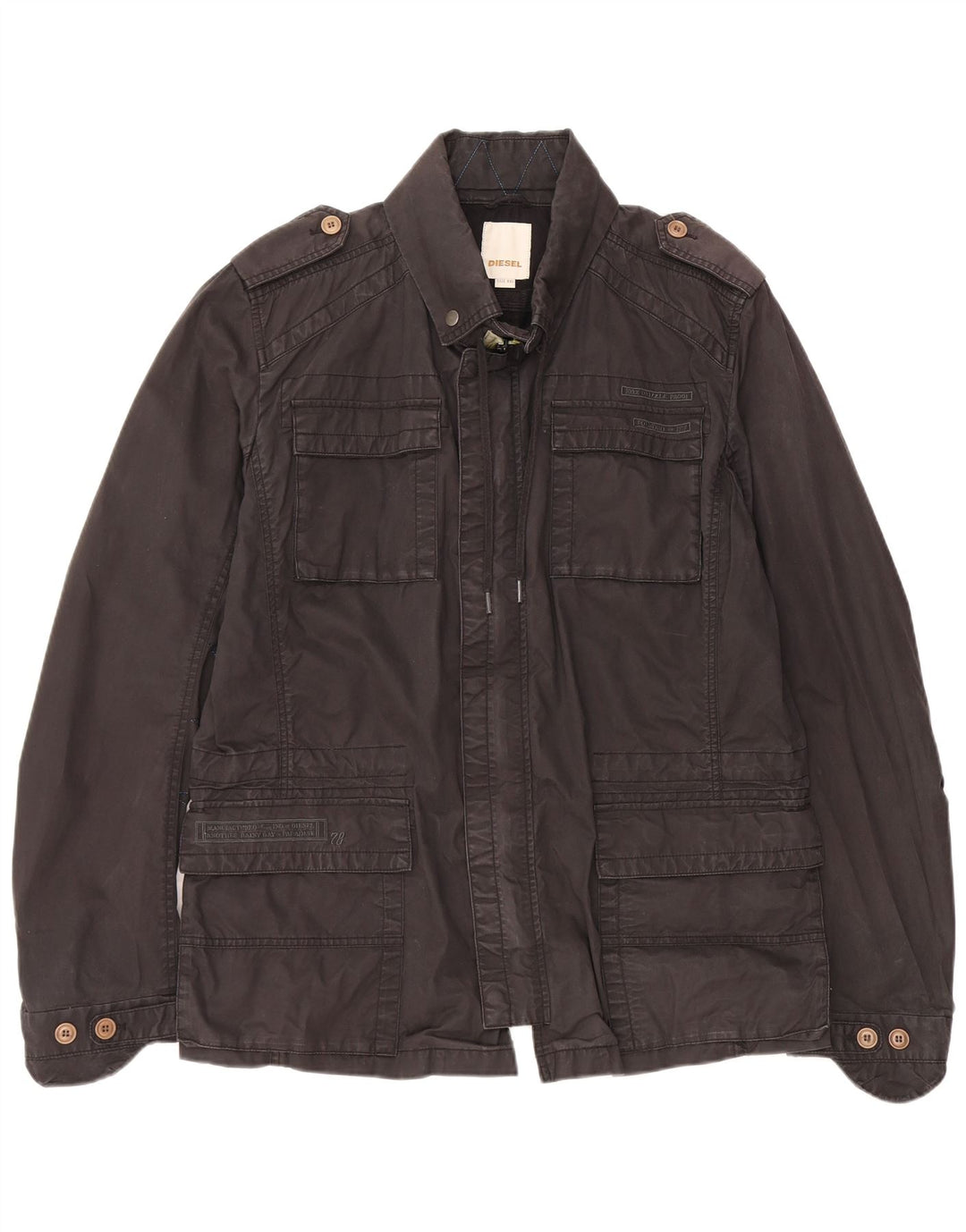 DIESEL Chaqueta militar para hombre UK 44 2XL Algodón negro