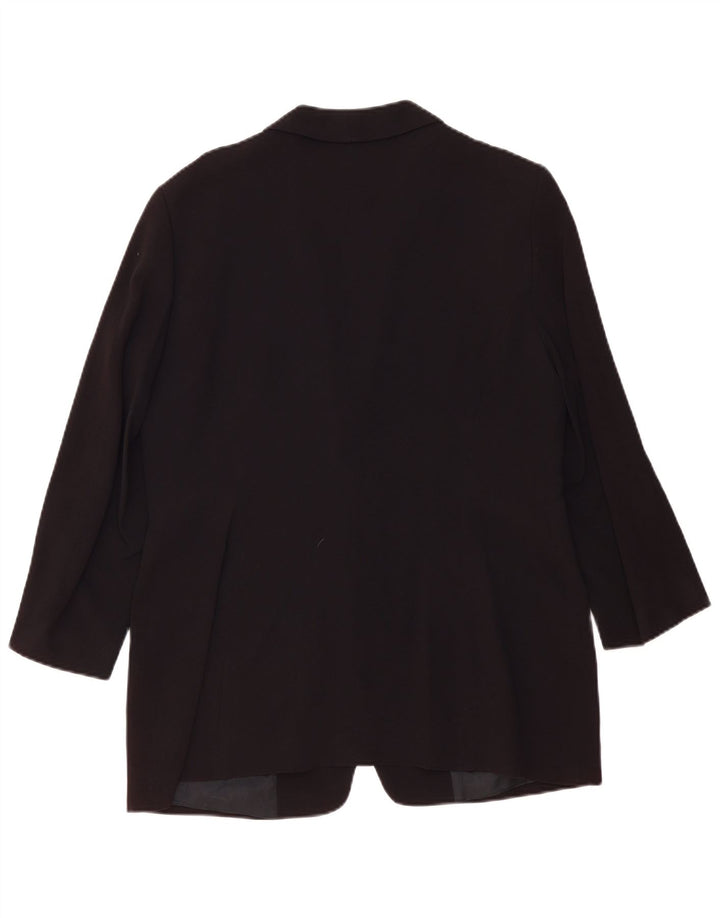 ZARA Chaqueta Blazer De Manga 3/4 Con 1 Botón Para Mujer EU 44 XL Rayón Negro