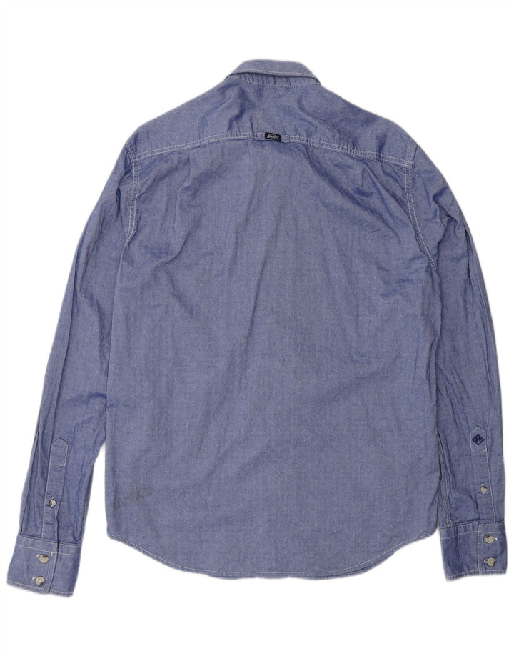 SUPERDRY Camisa Hombre Algodón Lunares Azul Grande