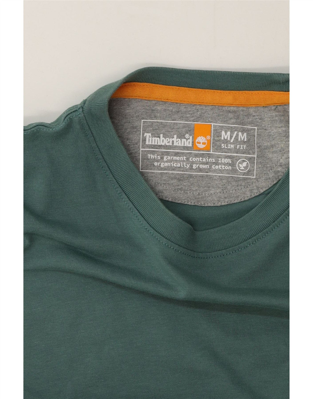 Timberland Hombre Slim Fit Camiseta Top Algodón Verde Medio
