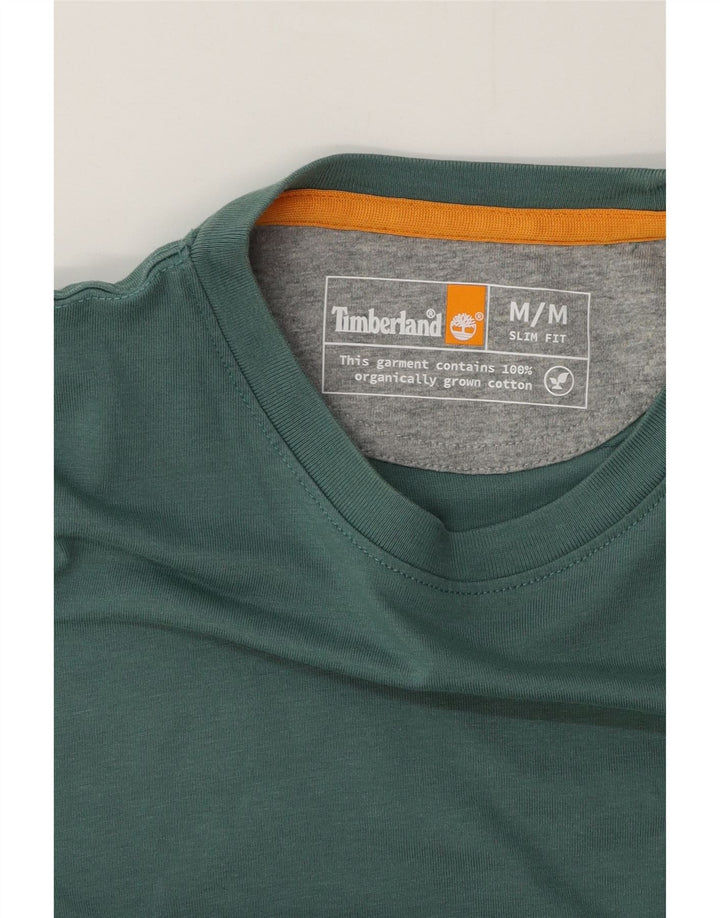 Timberland Hombre Slim Fit Camiseta Top Algodón Verde Medio
