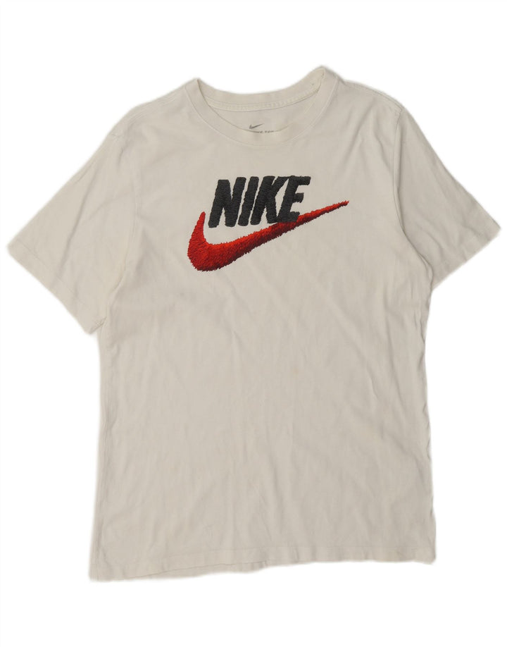 Nike Camiseta gráfica para hombre Top mediano de algodón blanco
