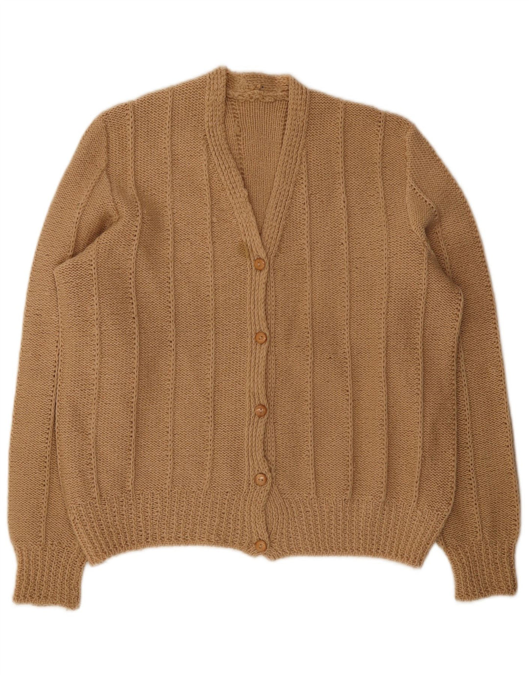 Vintage mujer Cardigan suéter Reino Unido 14 grande beige