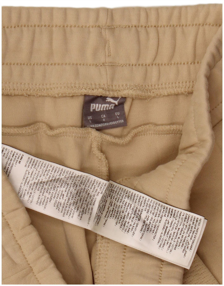PUMA Pantalones de chándal capri para mujer UK 14 Large Beige Cotton