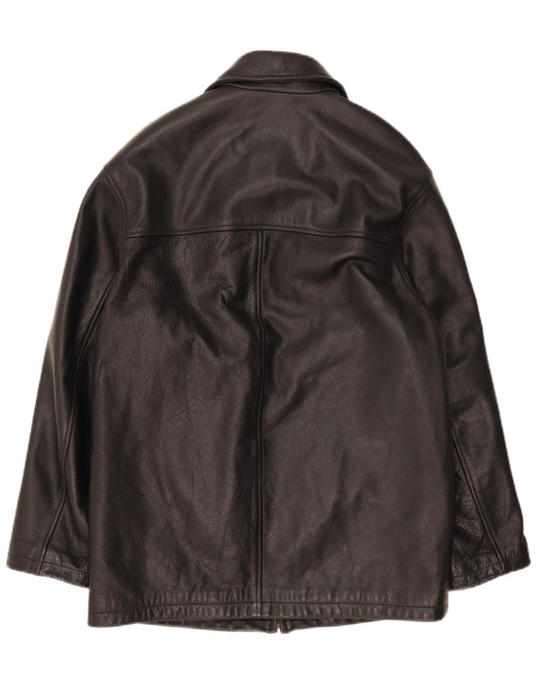 Chevignon Chaqueta de cuero para hombre UK 36 Small Black Leather