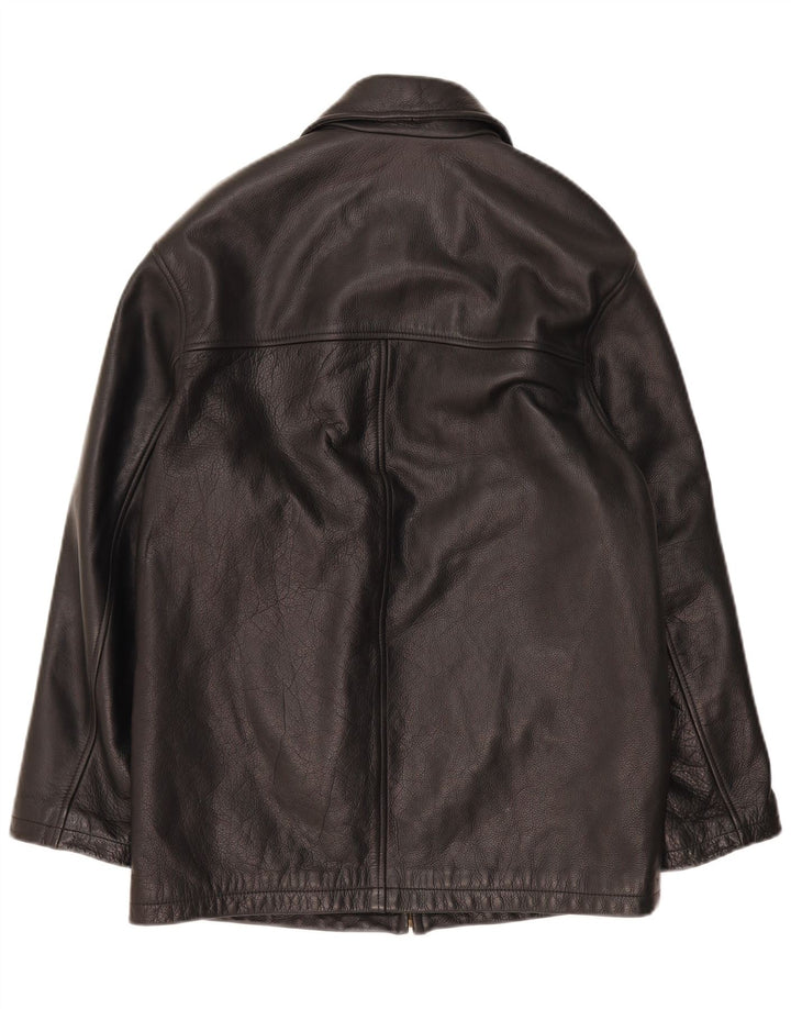 Chevignon Chaqueta de cuero para hombre UK 36 Small Black Leather