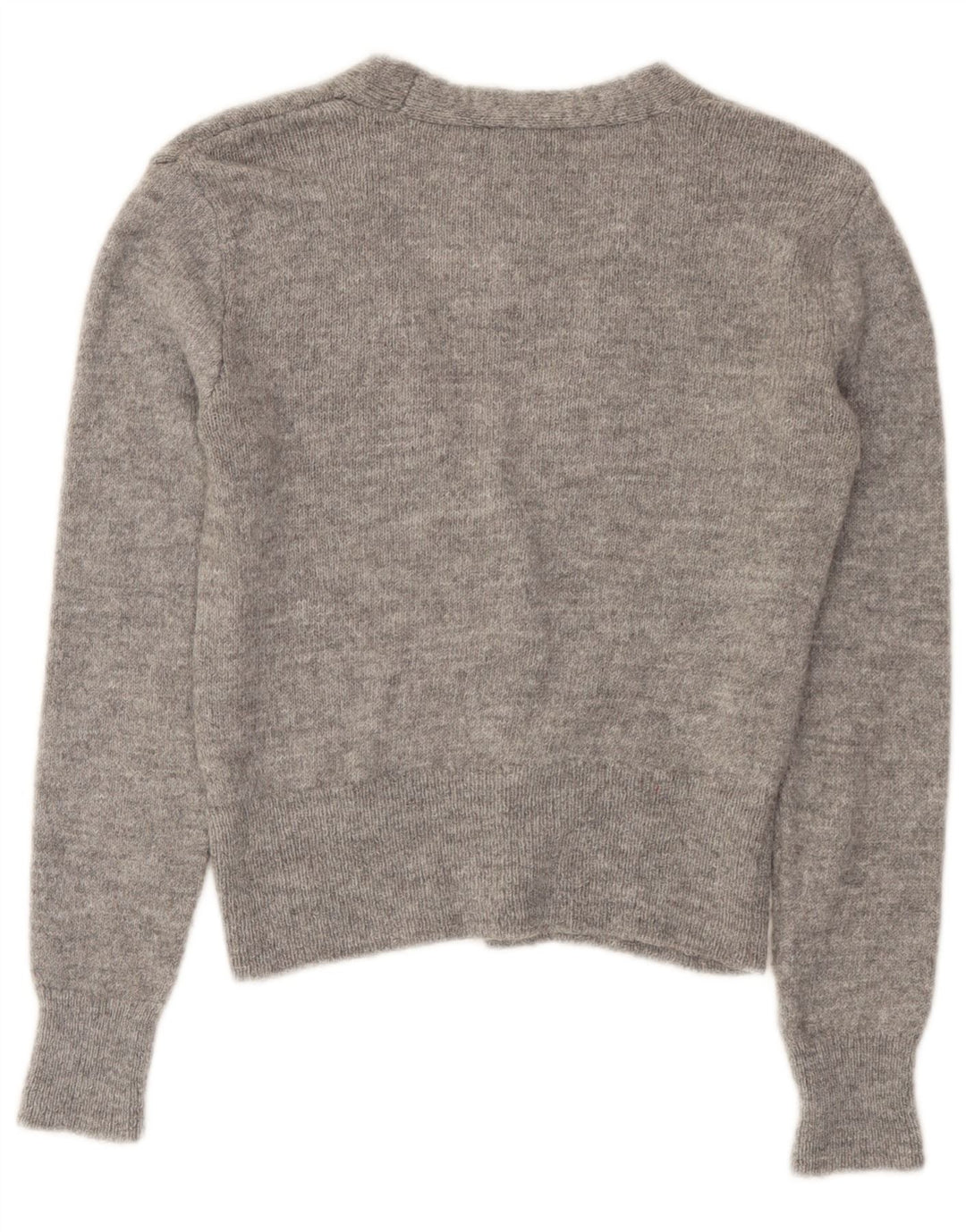 ZARA Mujer Crop Cardigan Suéter UK 10 Small Gris Acrílico