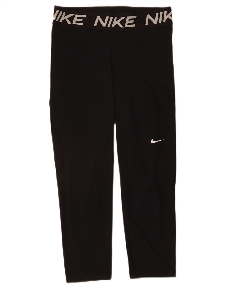 NIKE Leggings capri gráficos para mujer UK 12 Mediano Negro Poliéster