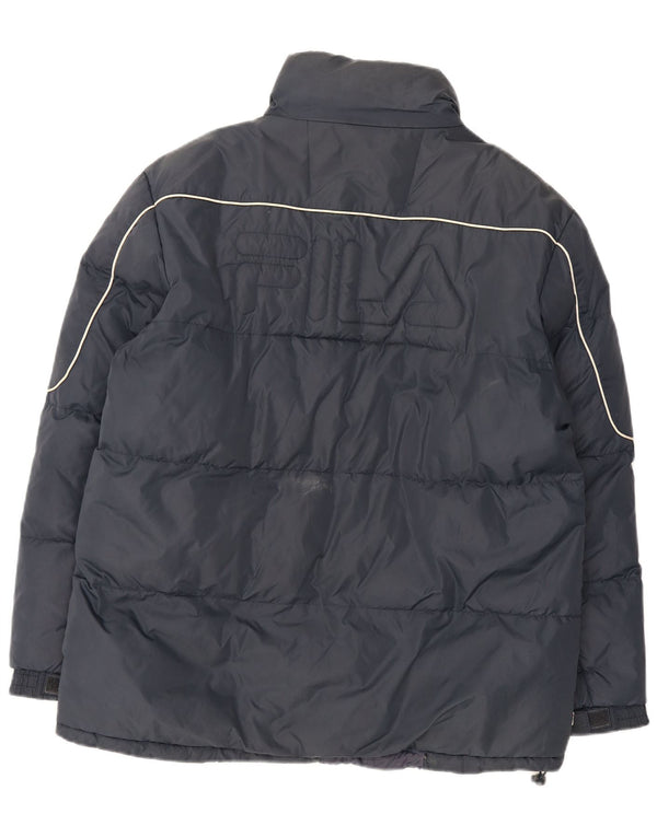 Fila Chaqueta acolchada gráfica para hombre UK 38 Medium Azul marino Nylon