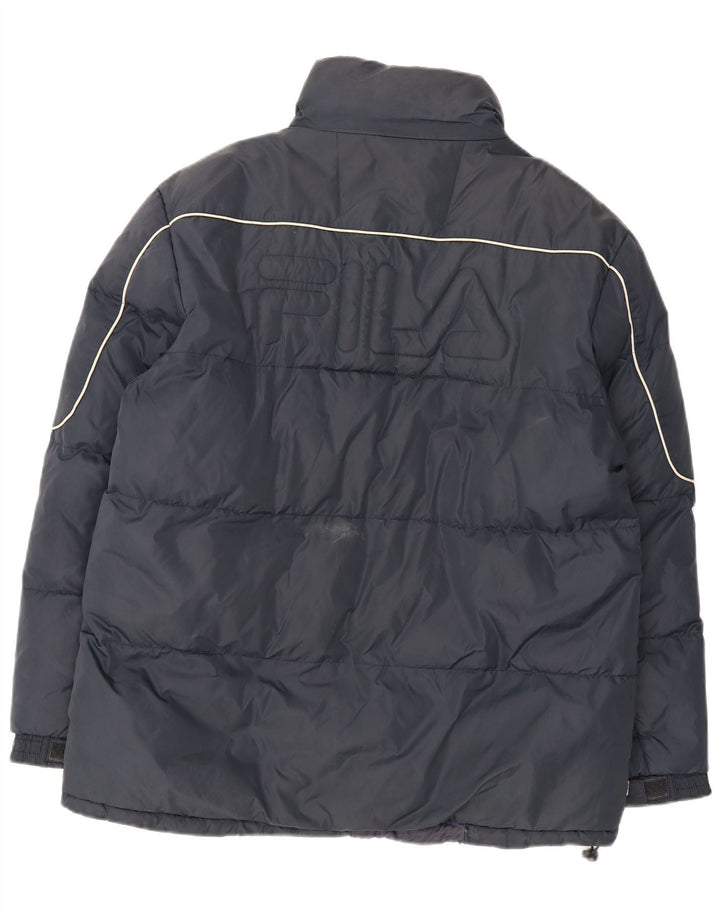 Fila Chaqueta acolchada gráfica para hombre UK 38 Medium Azul marino Nylon