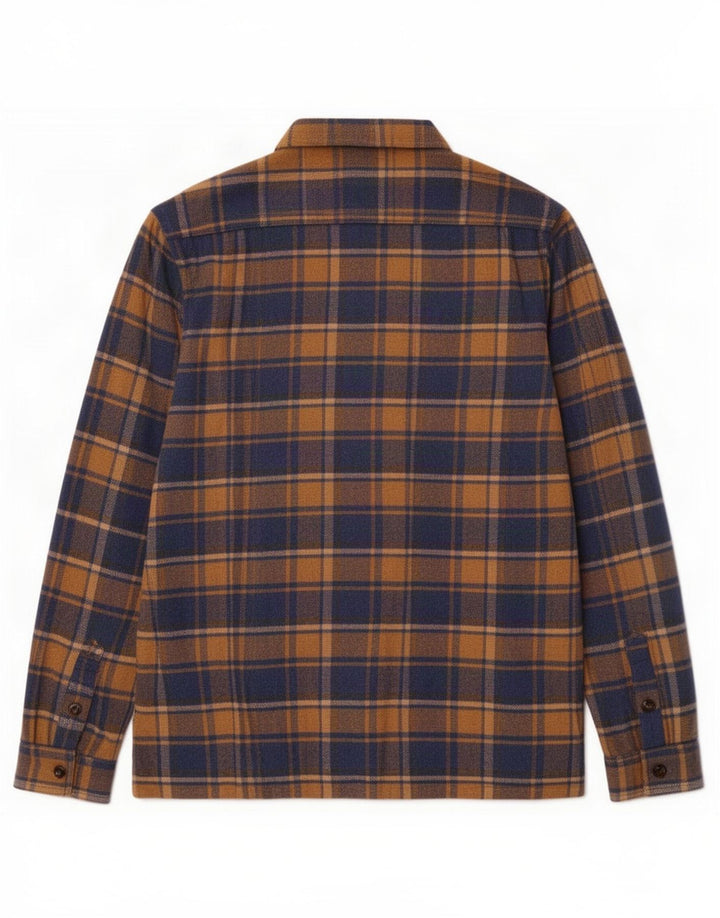 Camisa de franela de corte estándar con estilo shacket para hombre de Fat Face Lana a cuadros azules grandes