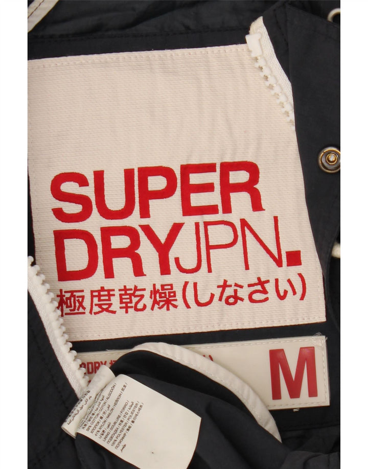 SUPERDRY Chaqueta de lona con capucha para hombre UK 38 Medium Azul marino Colorblock