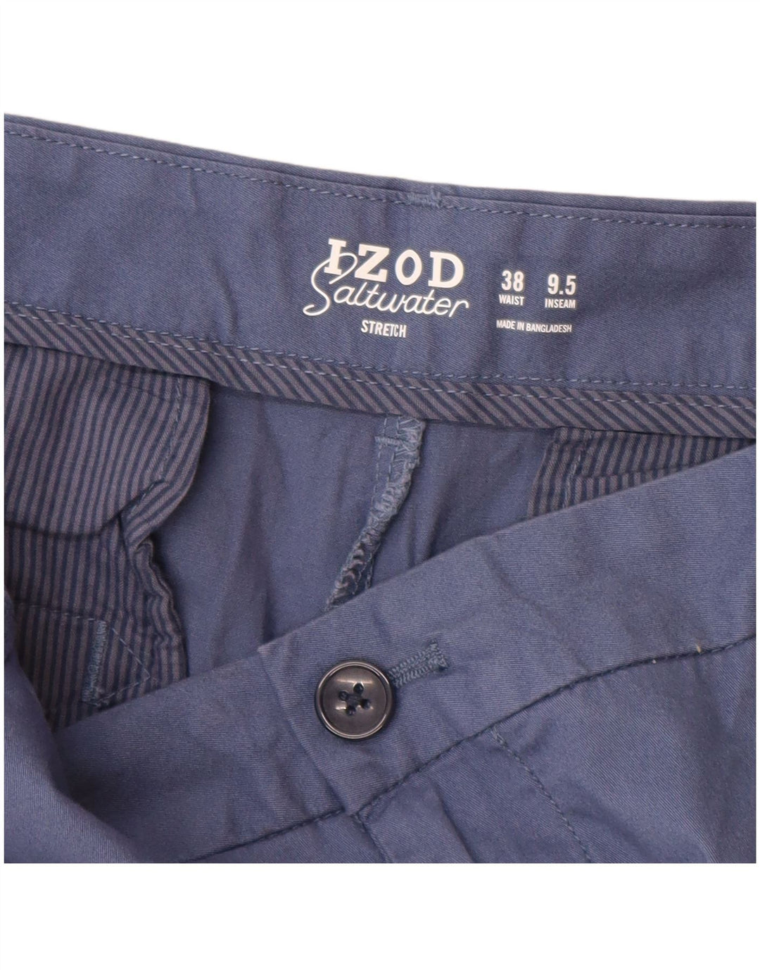 IZOD Pantalones cortos chinos de agua salada para hombre W38 XL Algodón azul