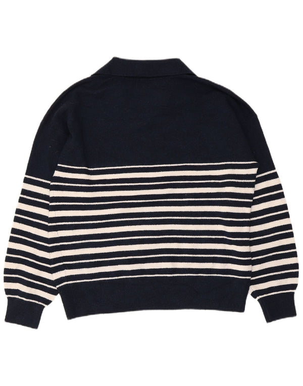 Marks & Spencer Suéter tipo jersey con cuello tipo polo para mujer UK 44 Azul marino mediano