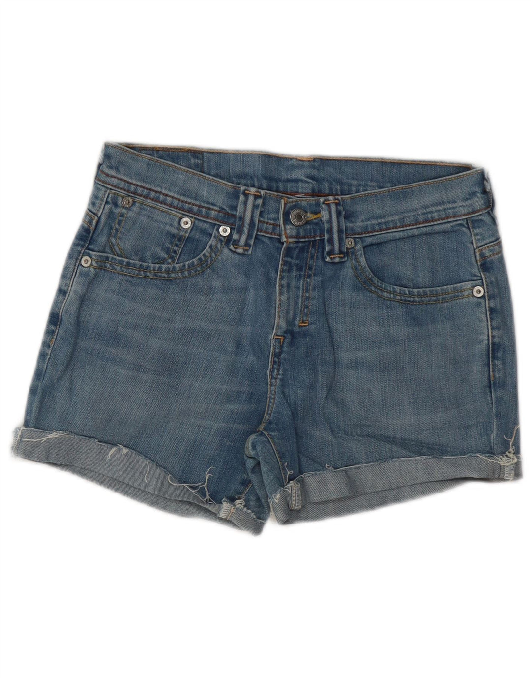 LEVI'S Shorts Vaqueros Mujer W28 Algodón Azul Medio