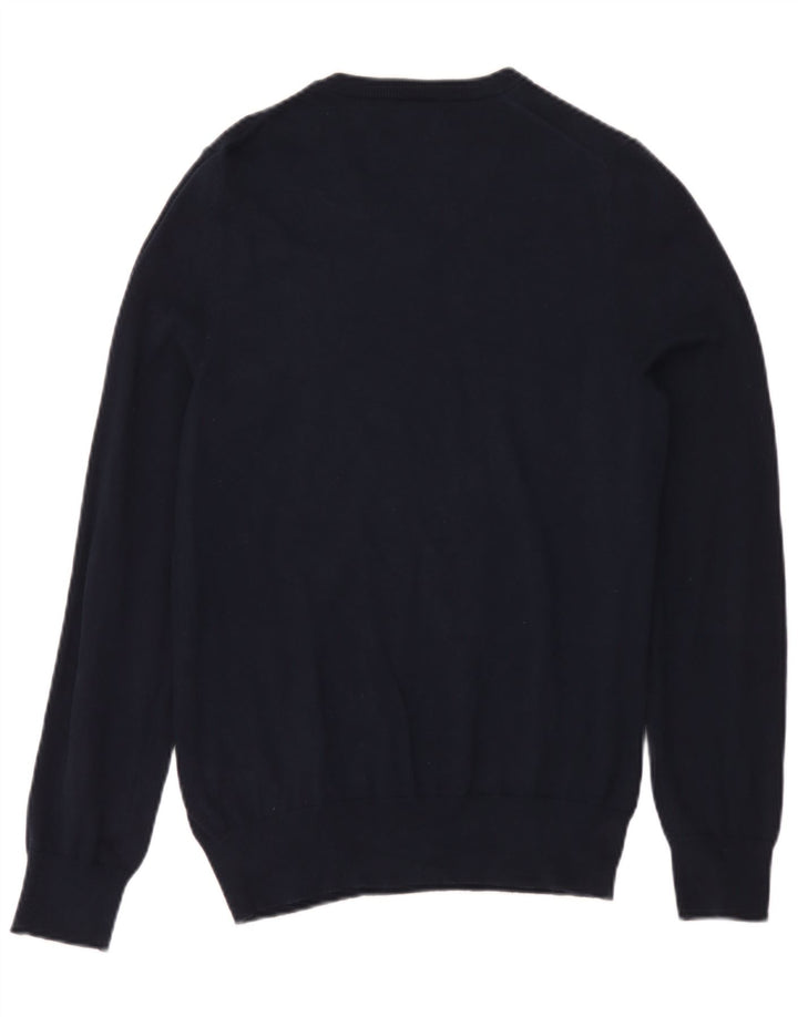 Marks & Spencer - Jersey con cuello en V para hombre, talla pequeña, algodón azul marino