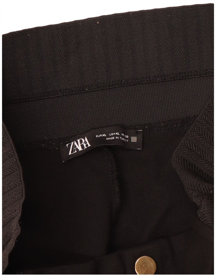 Zara Mujer Pantalón Capri Slim XL W36 L24 Negro