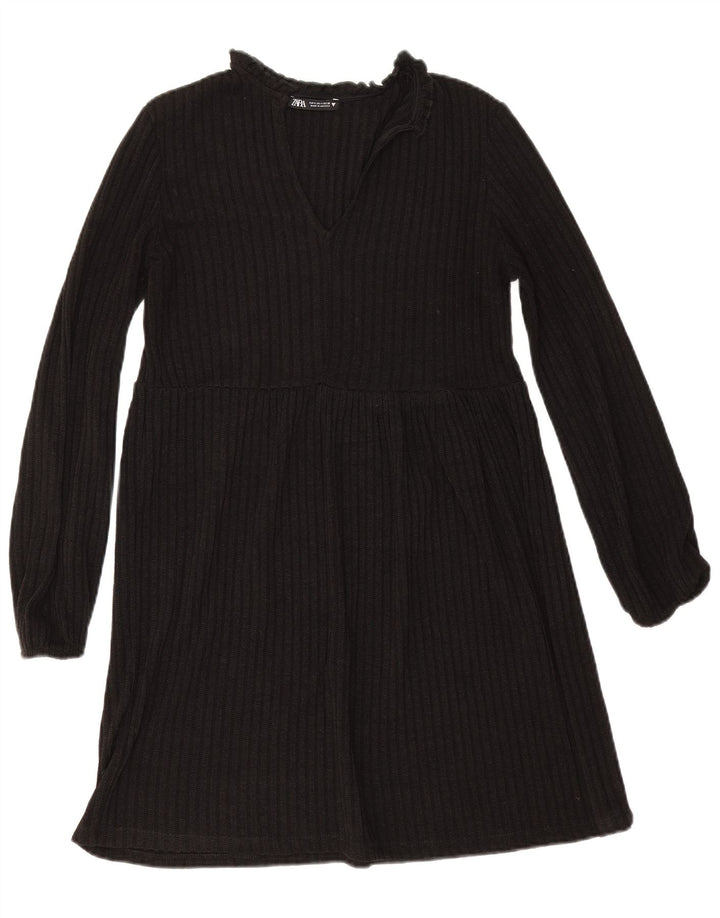 Zara Mujer Vestido Jersey UK 10 Small Negro