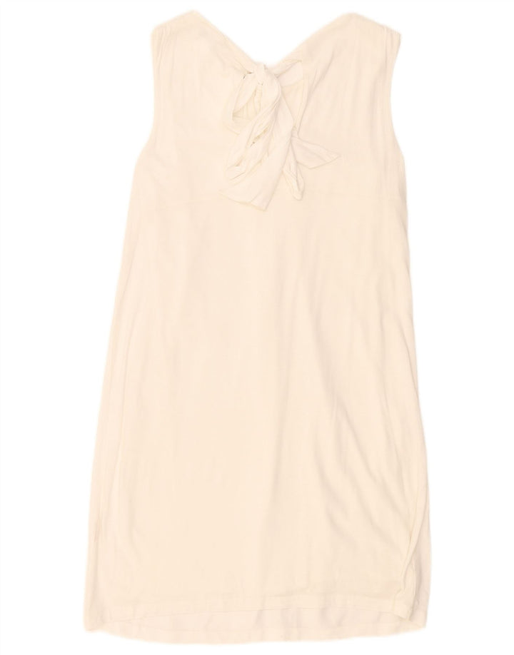 Massimo Dutti Vestido Recto Regular Sin Mangas para Mujer UK 10 Small Blanco