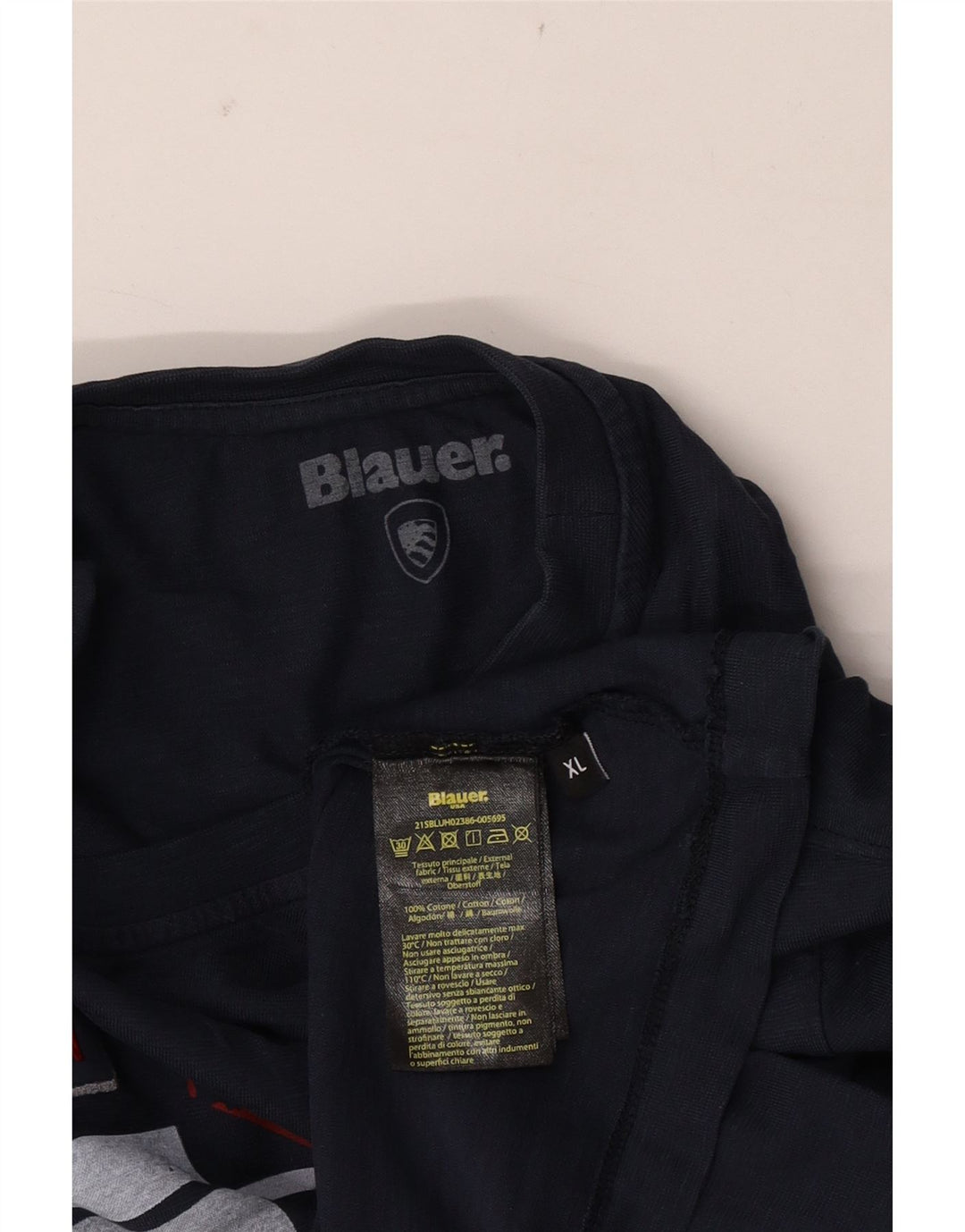 Blauer Hombre Camiseta Gráfica Top XL Azul Marino Algodón